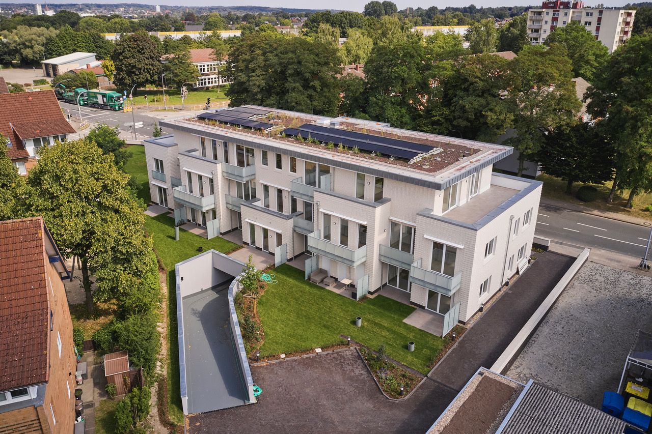 Wohnanlage Itzehoe – Luftaufnahme Straßenseite